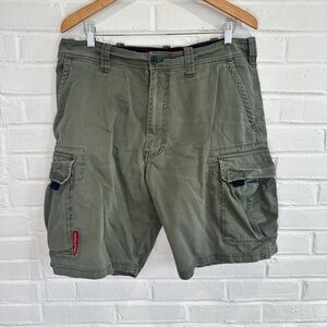 Vtg Abercrombie Fitch Heavy Surplus Cargo Shorts Men Large Green